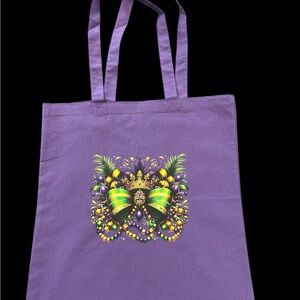 Purple Tote Bag with Festive Design